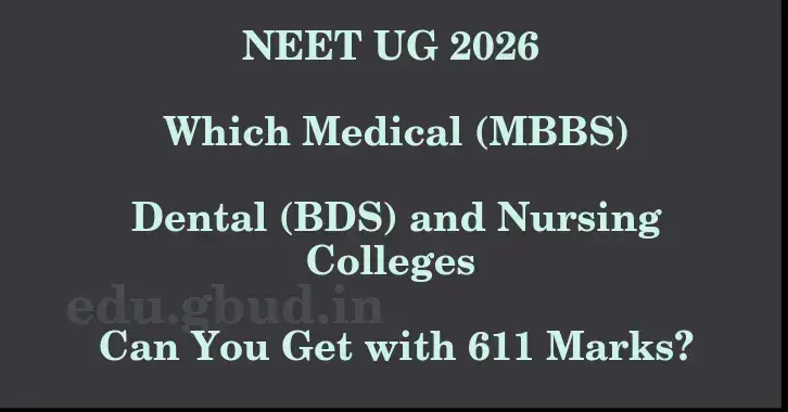 This image shows the estimated Rank for the neet ug mark 611 graphically