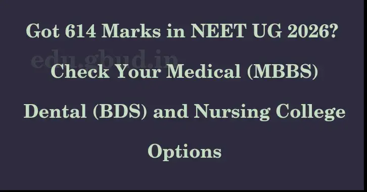 This image shows the estimated Rank for the neet ug mark 614 graphically