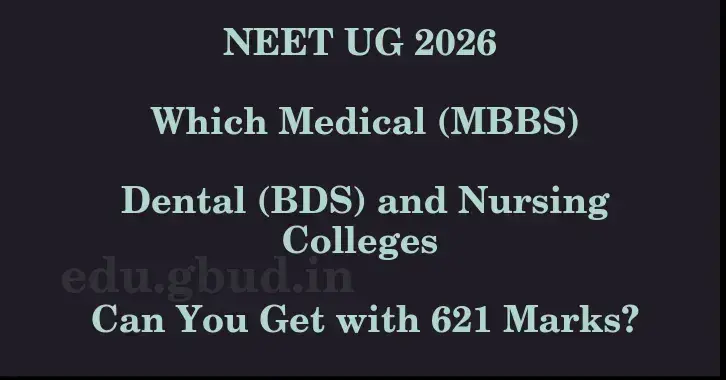 This image shows the estimated Rank for the neet ug mark 621 graphically
