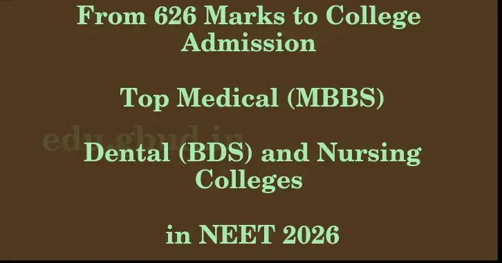 This image shows the estimated Rank for the neet ug mark 626 graphically