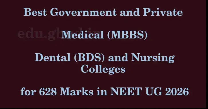 This image shows the estimated Rank for the neet ug mark 628 graphically