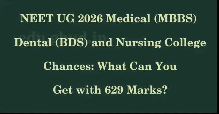 This image shows the estimated Rank for the neet ug mark 629 graphically