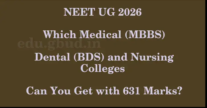 This image shows the estimated Rank for the neet ug mark 631 graphically