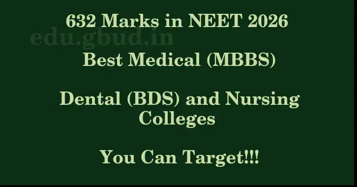 This image shows the estimated Rank for the neet ug mark 632 graphically
