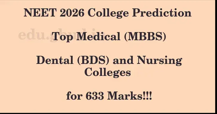 This image shows the estimated Rank for the neet ug mark 633 graphically