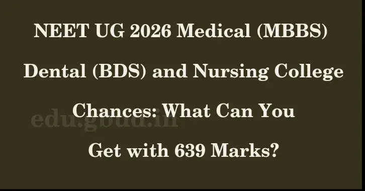 This image shows the estimated Rank for the neet ug mark 639 graphically