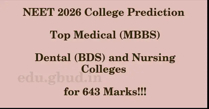This image shows the estimated Rank for the neet ug mark 643 graphically