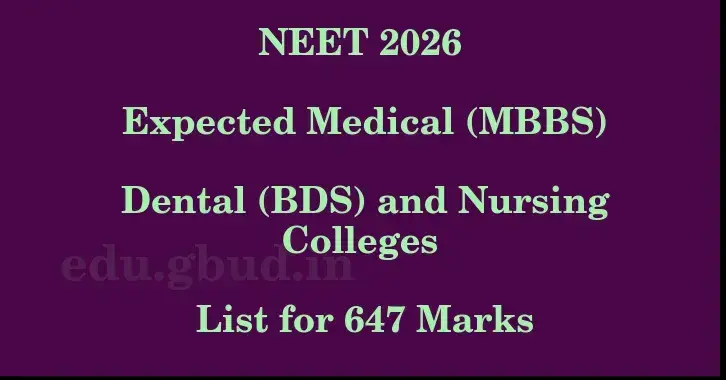 This image shows the estimated Rank for the neet ug mark 647 graphically