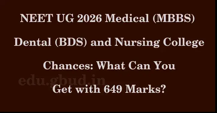 This image shows the estimated Rank for the neet ug mark 649 graphically