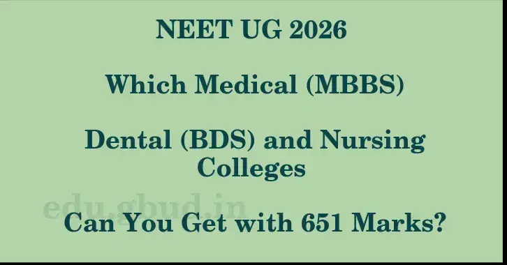 This image shows the estimated Rank for the neet ug mark 651 graphically
