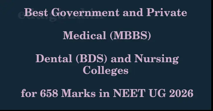 This image shows the estimated Rank for the neet ug mark 658 graphically