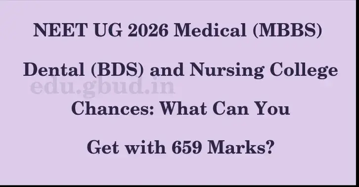 This image shows the estimated Rank for the neet ug mark 659 graphically