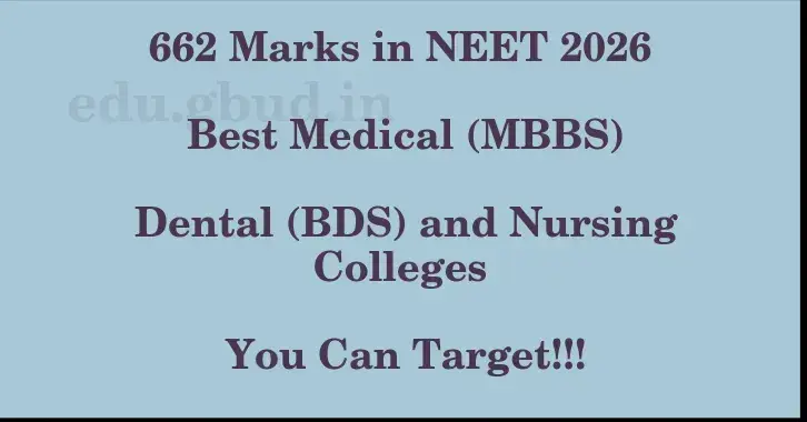 This image shows the estimated Rank for the neet ug mark 662 graphically