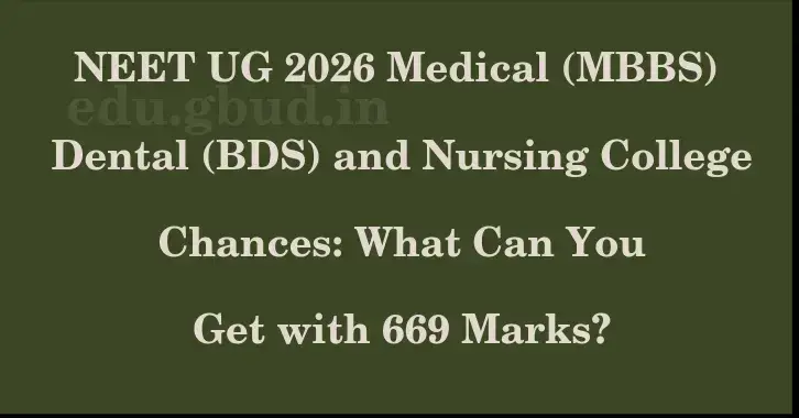 This image shows the estimated Rank for the neet ug mark 669 graphically