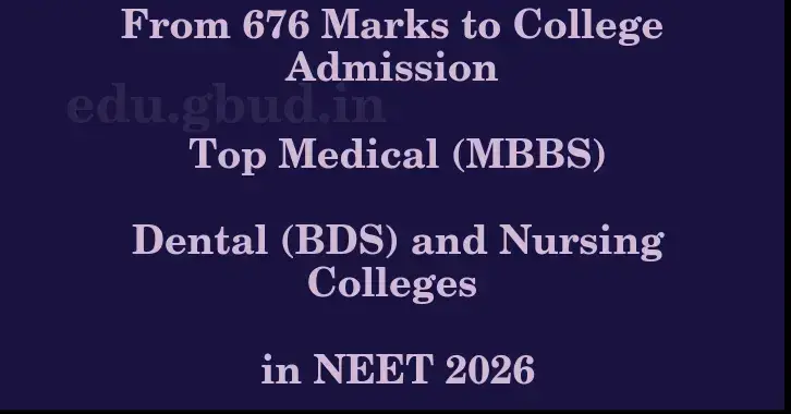 This image shows the estimated Rank for the neet ug mark 676 graphically